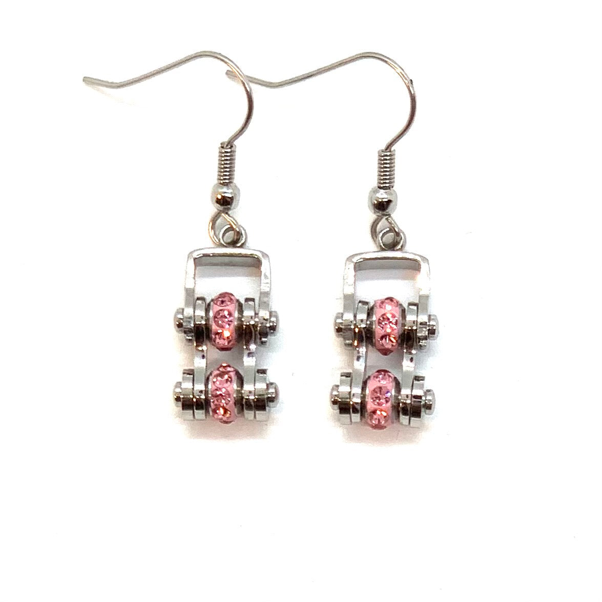 2216E October Edition Mini Mini 3/8" Wide Stainless Steel Tourmaline Imitation Crystal Earrings