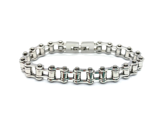 SK2287 NEW Simple Mini 3/8" Wide MINI MINI SIZE All Stainless Steel Silver bicycle Bike Chain Bracelet