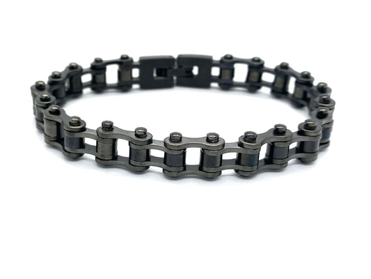 SK2286 3/8" Wide MINI MINI SIZE All Stainless Steel Gunmetal Motorcycle Bike Chain Bracelet