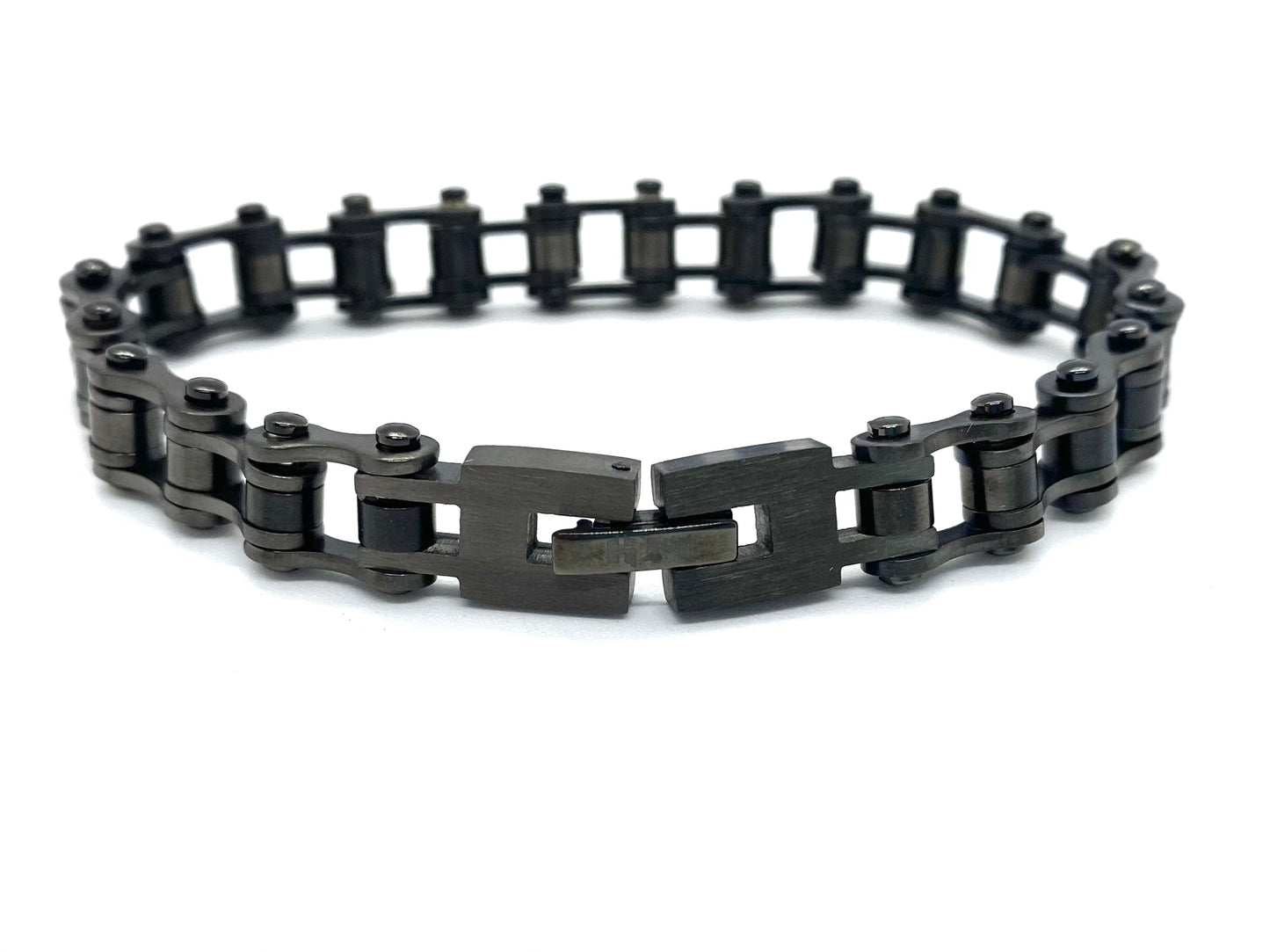 SK2286 3/8" Wide MINI MINI SIZE All Stainless Steel Gunmetal bicycle Bike Chain Bracelet