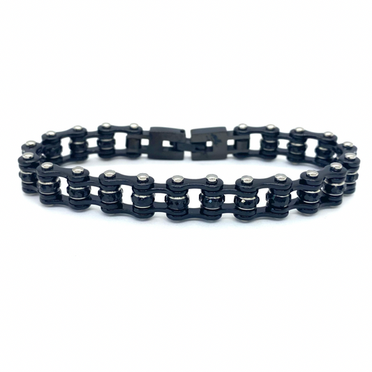 Sk2802 3/8 Wide Mini Size Black With Black Crystal Center - Stainless Steel bicycle Bike Chain