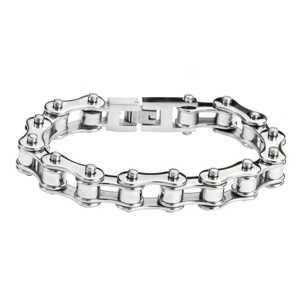 SK1123 All Stainless 1/2" Wide Original Design Unisex Stainless Steel bicycle Chain Bracelet