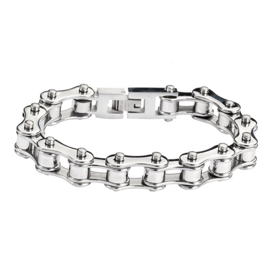 SK1123 All Stainless 1/2" Wide Original Design Unisex Stainless Steel bicycle Chain Bracelet