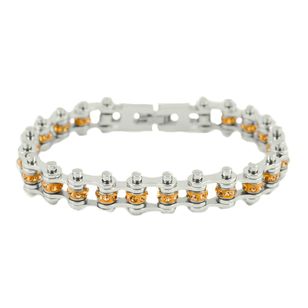 SK2217 November 3/8" Wide Citrine Color Crystal Centers